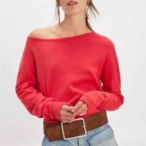 NWT FP Bright Red Jess Top We the Free Collection